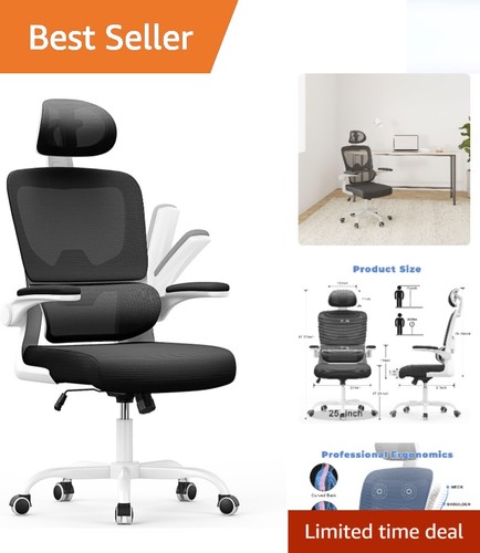 Black mesh desk chair - chair, with